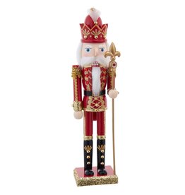 Kurt Adler Red And Gold Nutcrackers 15 Inch W Fleur De Lis