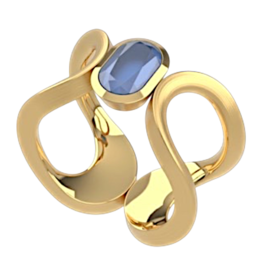Dean Davidson Jewelry Gold Bowery Gemstone Ring Midnight Blue Size 7