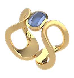 Dean Davidson Jewelry Gold Bowery Gemstone Ring Midnight Blue Size 8