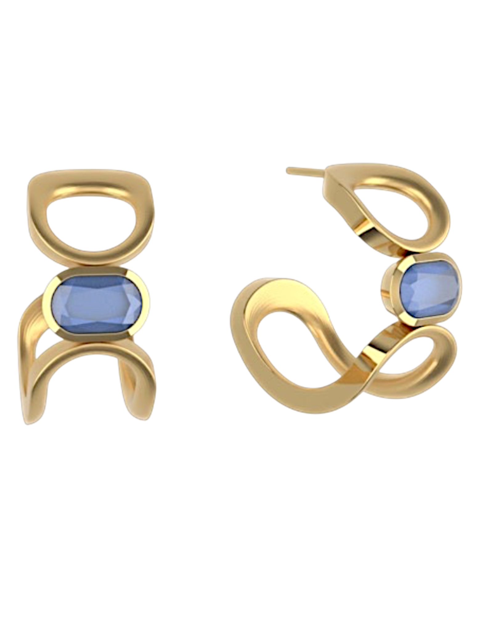 Dean Davidson Jewelry Gold Earrings Bowery Gemstone Hoops Midnight Blue