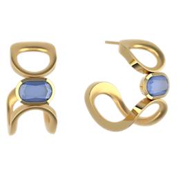 Dean Davidson Jewelry Gold Earrings Bowery Gemstone Hoops Midnight Blue