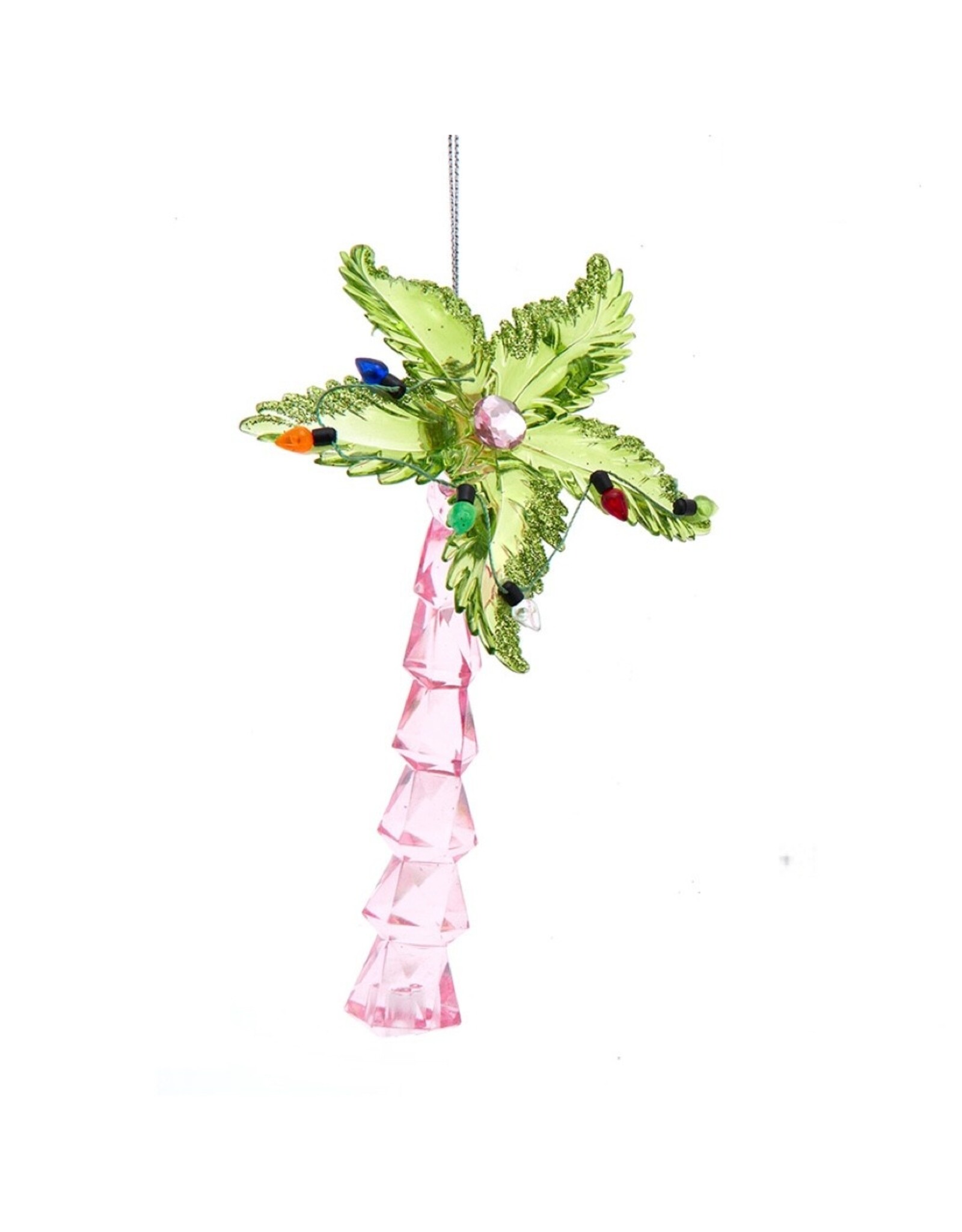 Kurt Adler Acrylic Tropical Palm Tree Ornament | Green Fronds