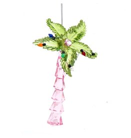 Kurt Adler Acrylic Tropical Palm Tree Ornament | Green Fronds
