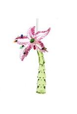 Kurt Adler Acrylic Tropical Palm Tree Ornament | Pink Fronds