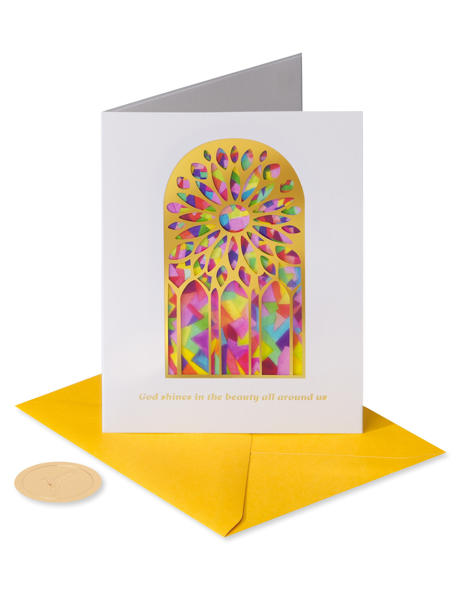 PAPYRUS® Birthday Card Religious | God Shines In You - Stained Glass