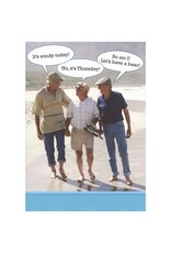 Recycled Paper Greetings Birthday Card Humorous Funny | 3 Guys on Beach