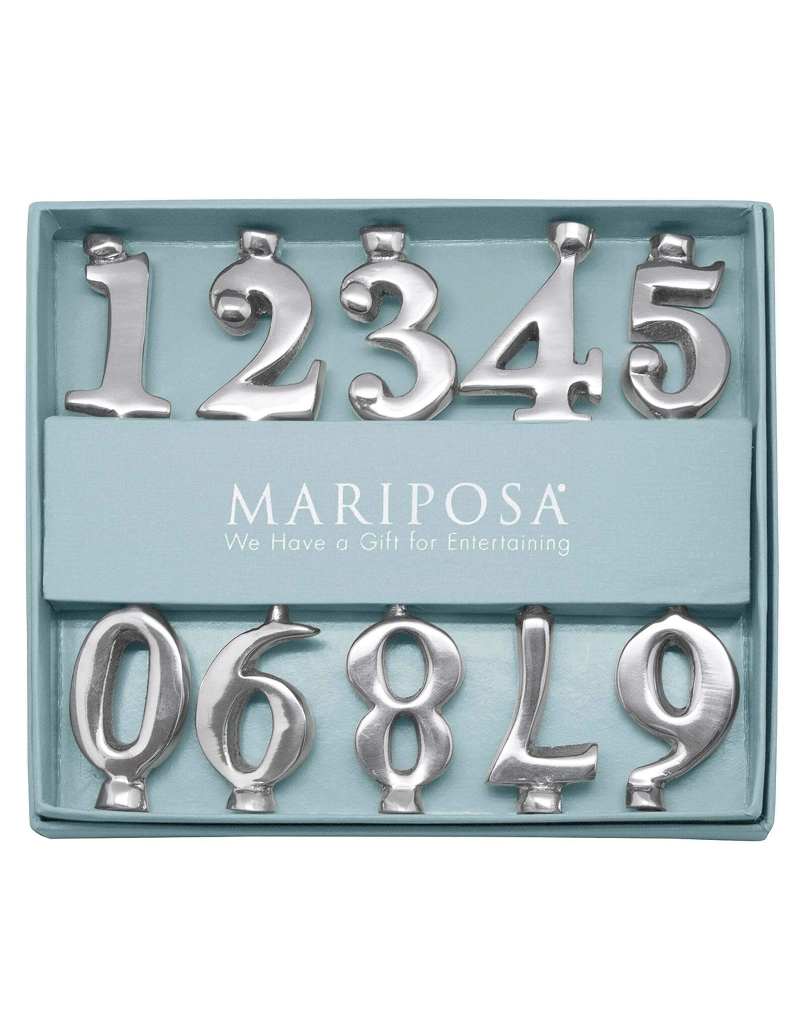 Mariposa Number Candle Holder Set 0-9 for Birthday Candles