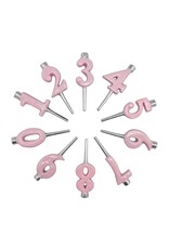 Mariposa Number Candle Holder Set 0-9 for Birthday Candles | Pink