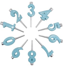 Mariposa Number Candle Holder Set 0-9 for Birthday Candles | Blue