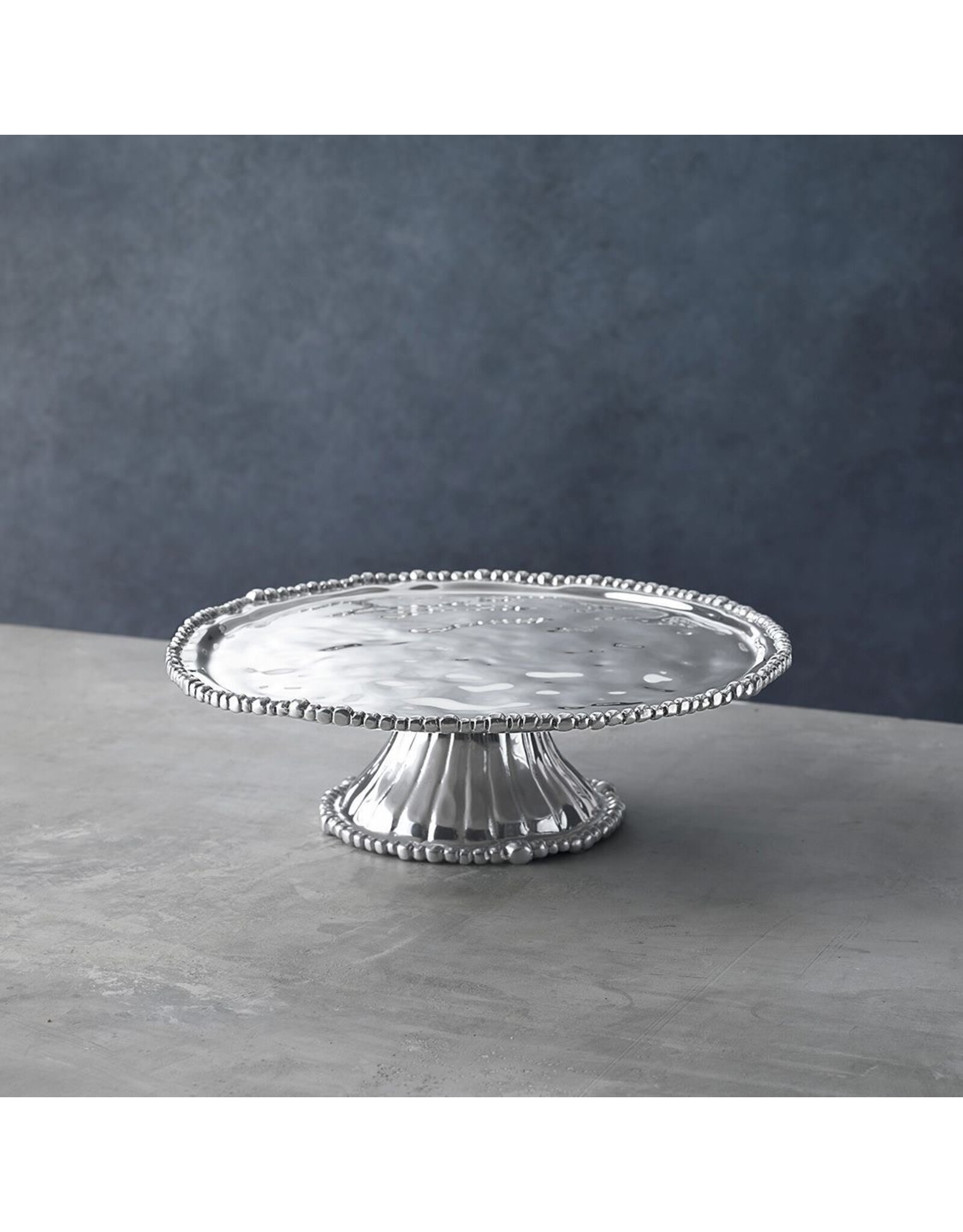 Beatriz Ball PEDESTAL Organic Pearl Nova Round Platter Cake Plate Stand