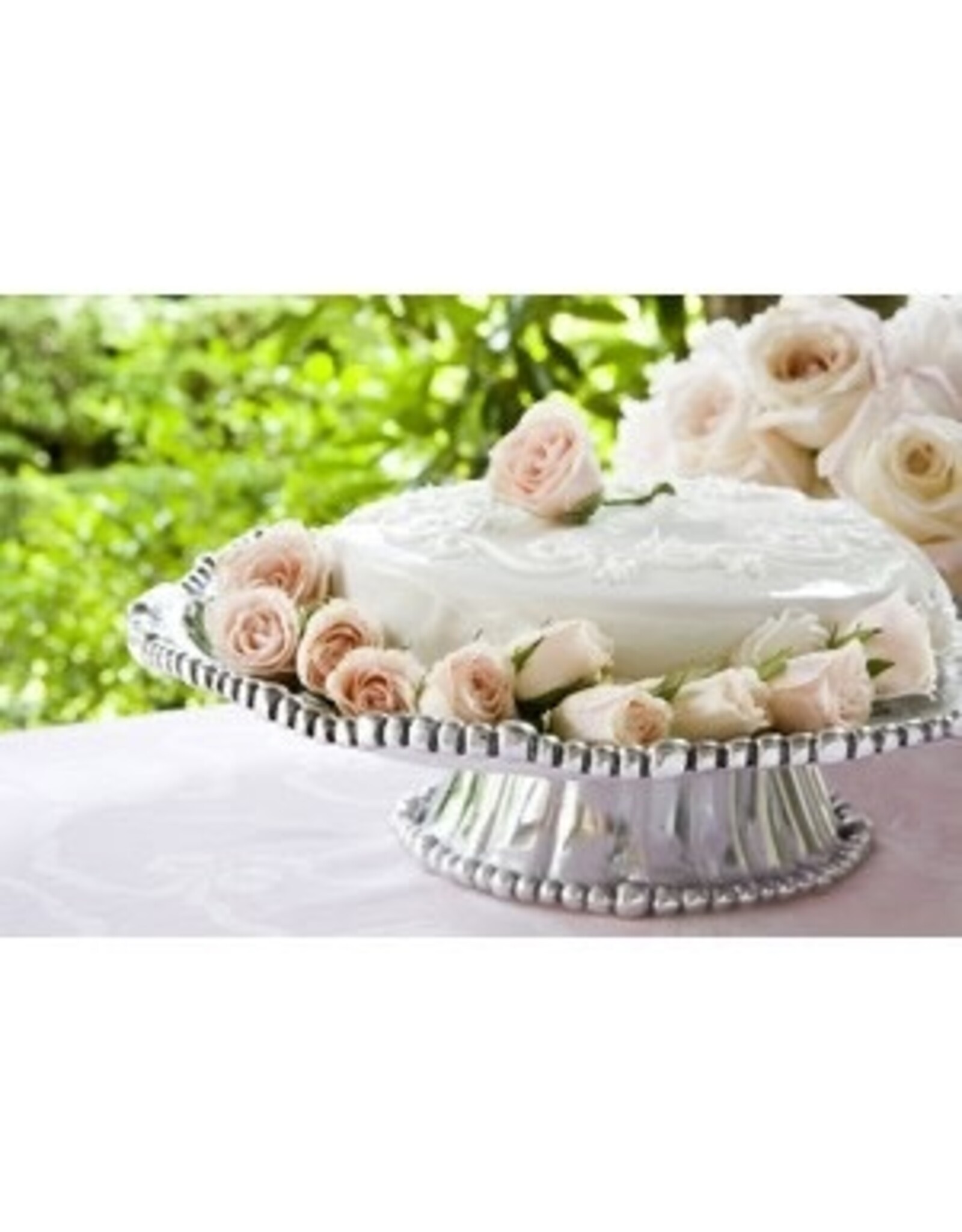 Beatriz Ball PEDESTAL Organic Pearl Nova Round Platter Cake Plate Stand