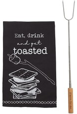 Mud Pie S'Mores Towel And Expandable Roasting Stick S'more for me Mud Pie S'Mores Towel And Expandable Roasting Stick S'more for me