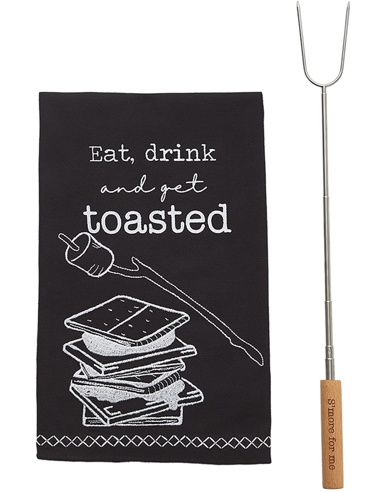 Mud Pie S'Mores Towel And Expandable Roasting Stick S'more for me