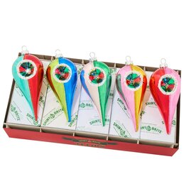 Christopher Radko Shiny Brite Christmas Confetti 5ct Reflector Tulips
