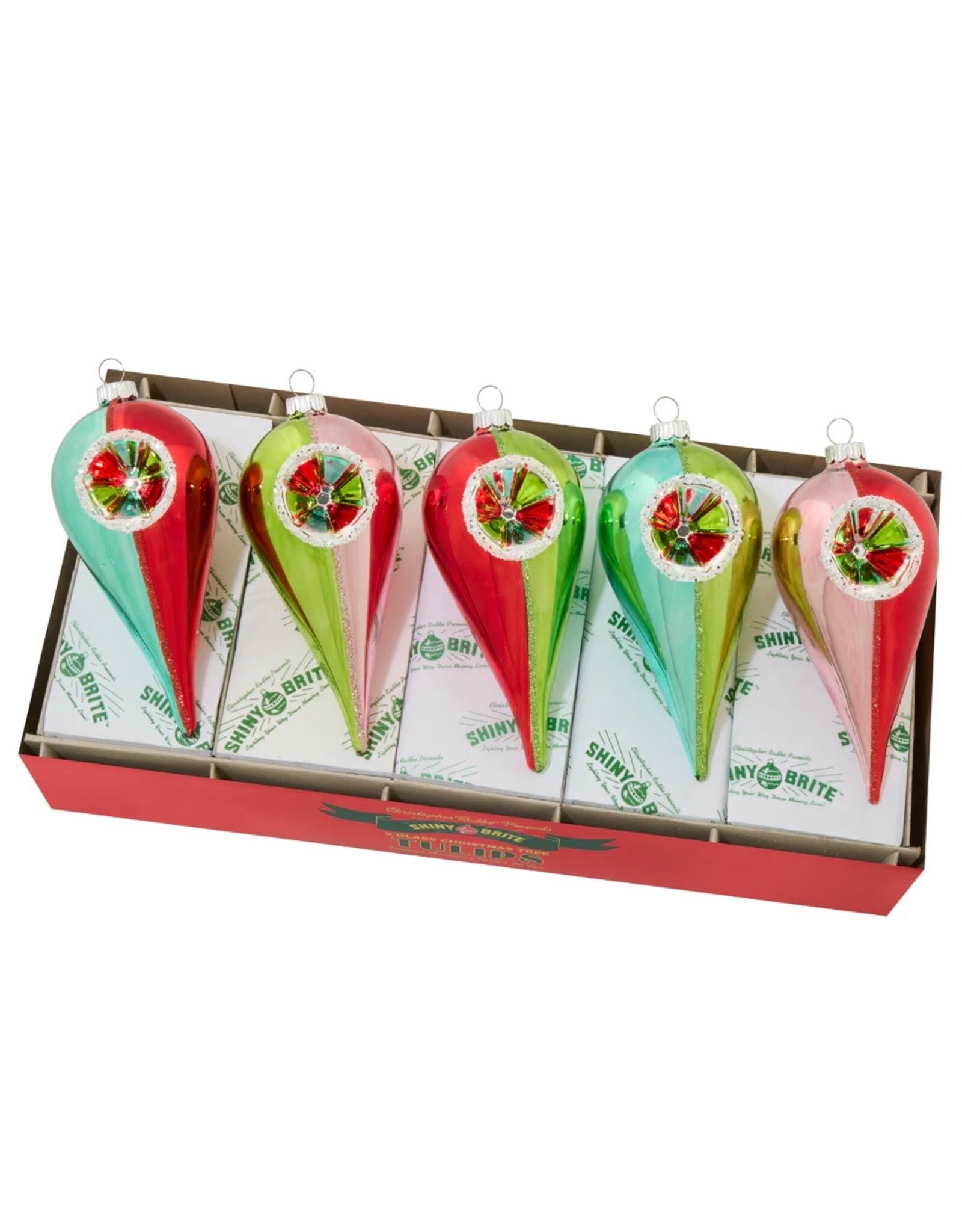 Christopher Radko Shiny Brite Festive Fete 5ct Reflector Tulips