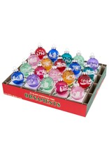 Christopher Radko Shiny Brite Flocked Rounds 20ct 1.25in Vivid Vintage