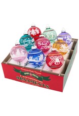 Christopher Radko Shiny Brite Flocked Rounds 9ct 2.5in Vivid Vintage