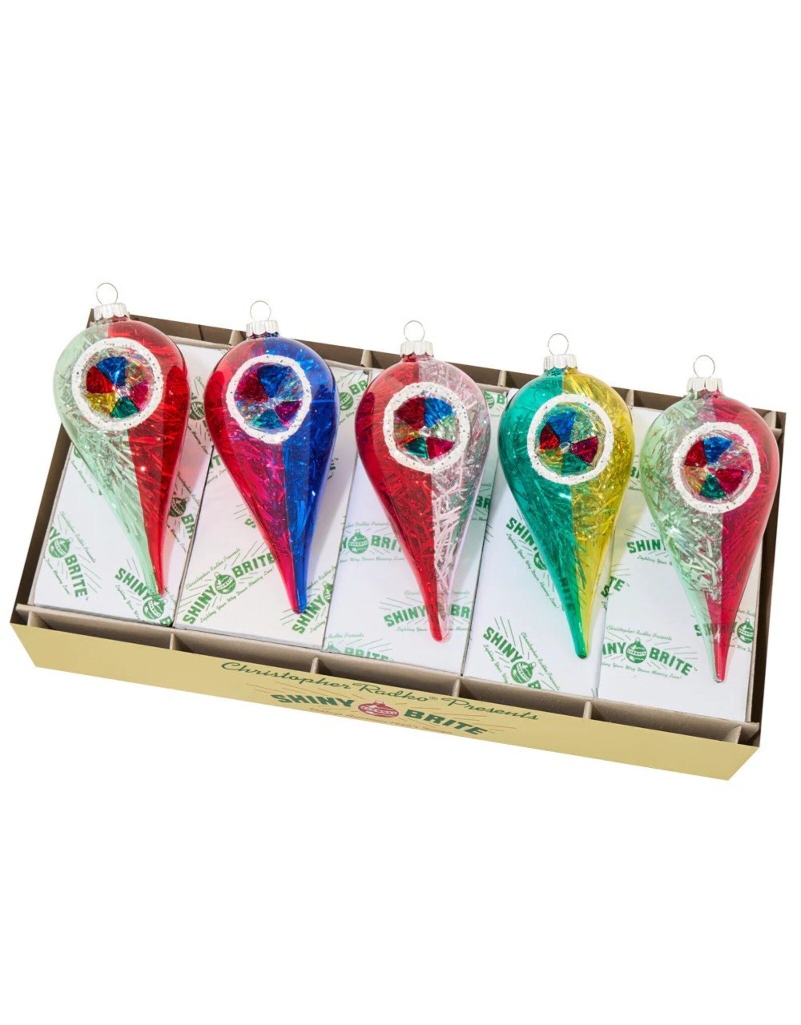 Christopher Radko Shiny Brite Vivid Vintage 5ct Reflector Tulips