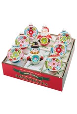 Christopher Radko Shiny Brite Festive Fete 8ct 2.5in Figures Rounds