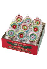 Christopher Radko Shiny Brite Festive Fete 9ct 2.5in Reflector Rounds