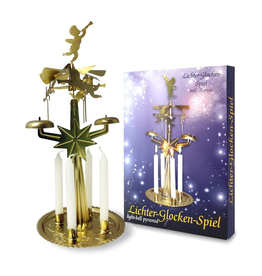 KNOX Christmas Chimes Angel Light Bell Pyramid w 4 Candles