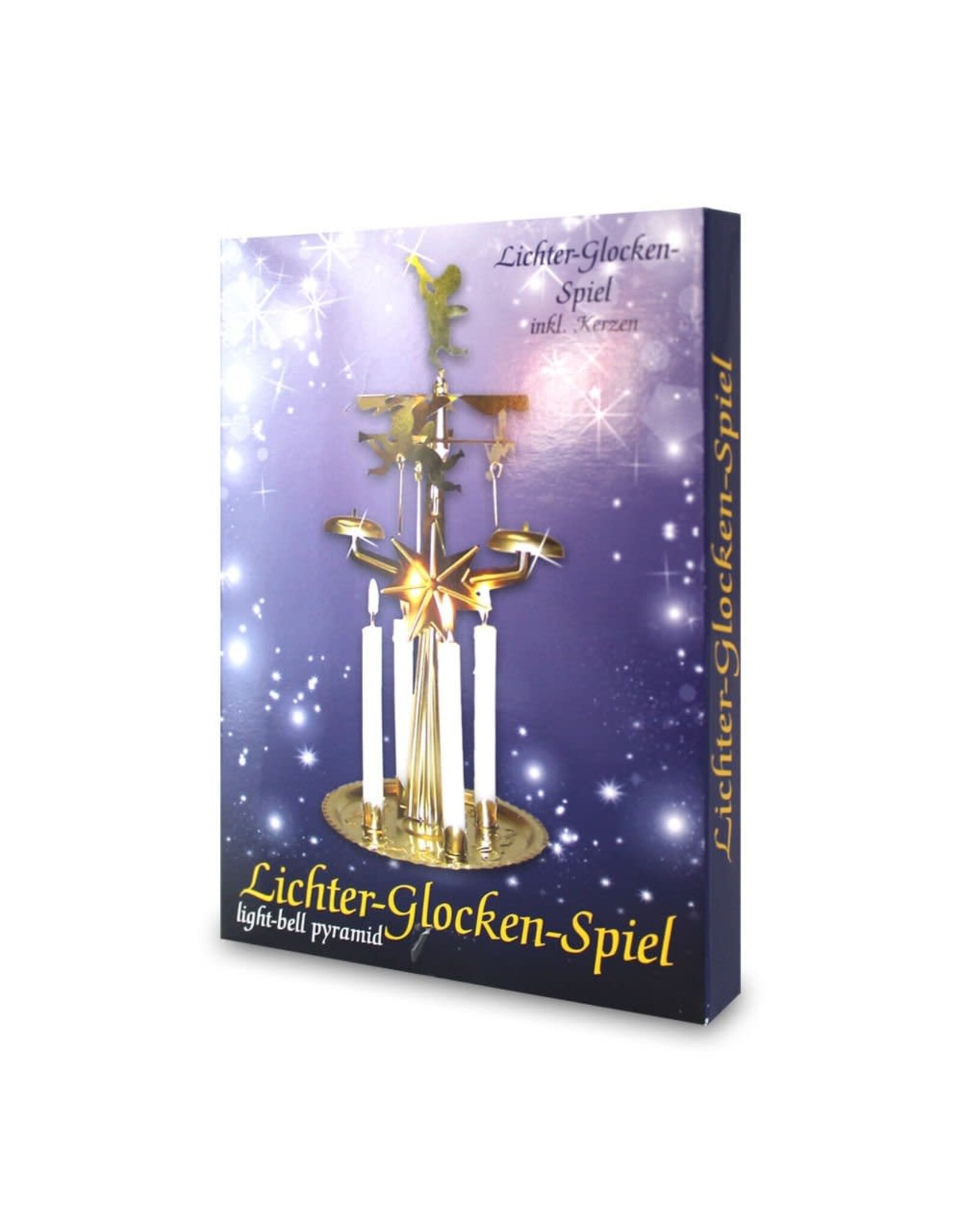 KNOX Christmas Chimes Angel Light Bell Pyramid w 4 Candles