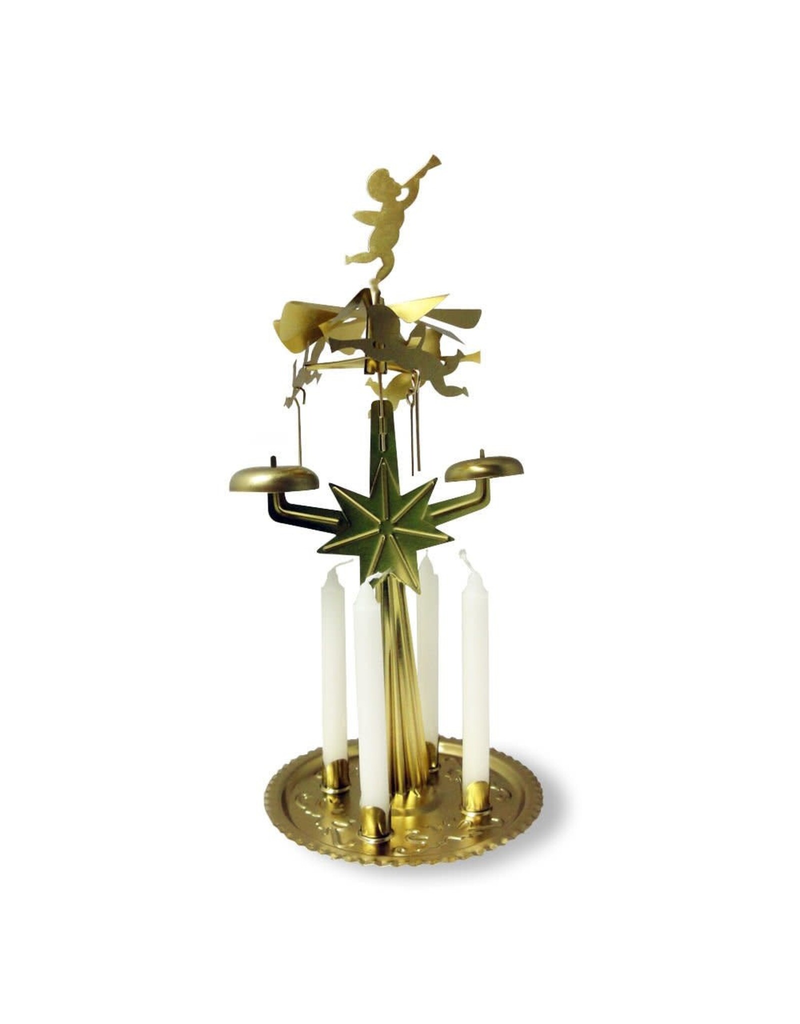 KNOX Christmas Chimes Angel Light Bell Pyramid w 4 Candles