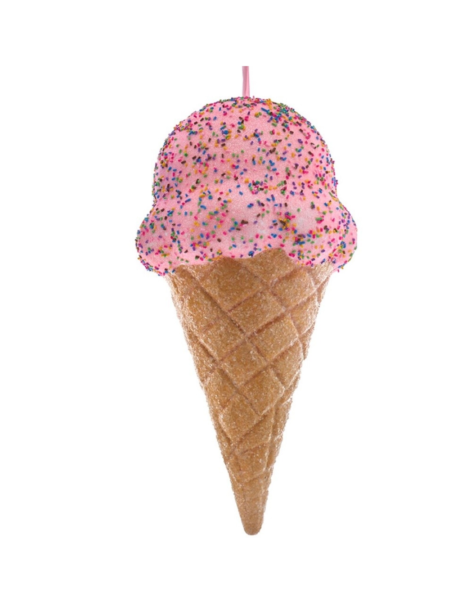 Kurt Adler Ice Cream Cone Ornament Large 16 Inch | Pink