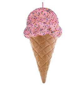 Kurt Adler Ice Cream Cone Ornament Large 16 Inch | Pink