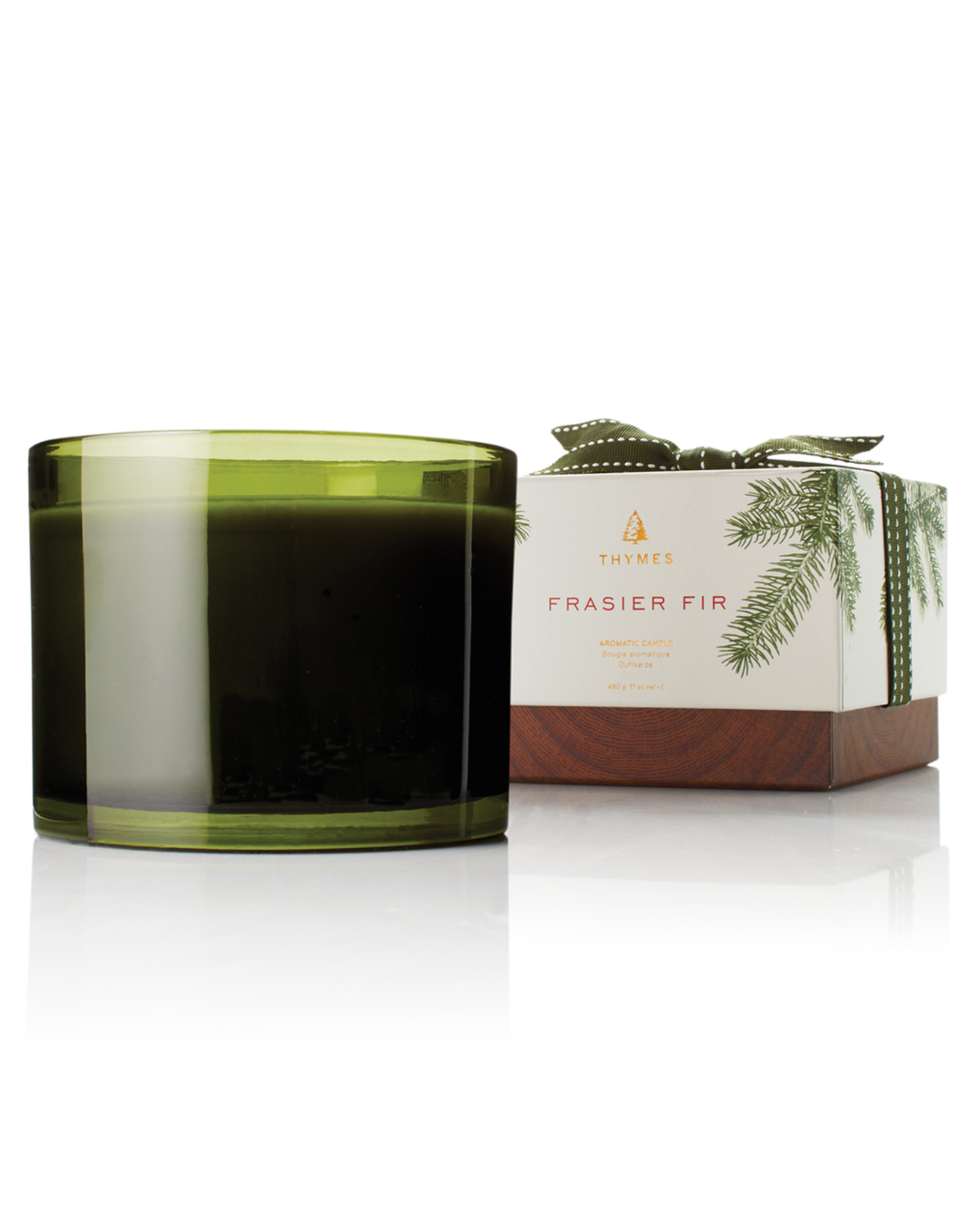 Frasier Fir Candle 3-Wick 17 Oz Green Glass