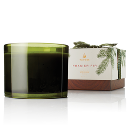 Frasier Fir Candle 3-Wick 17 Oz Green Glass