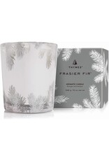 Frasier Fir Statement Candles 13oz Silver Glass Pine Needle Design