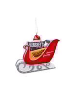 Kurt Adler Hershey's And Reese's Santa Hat On Sleigh Ornament