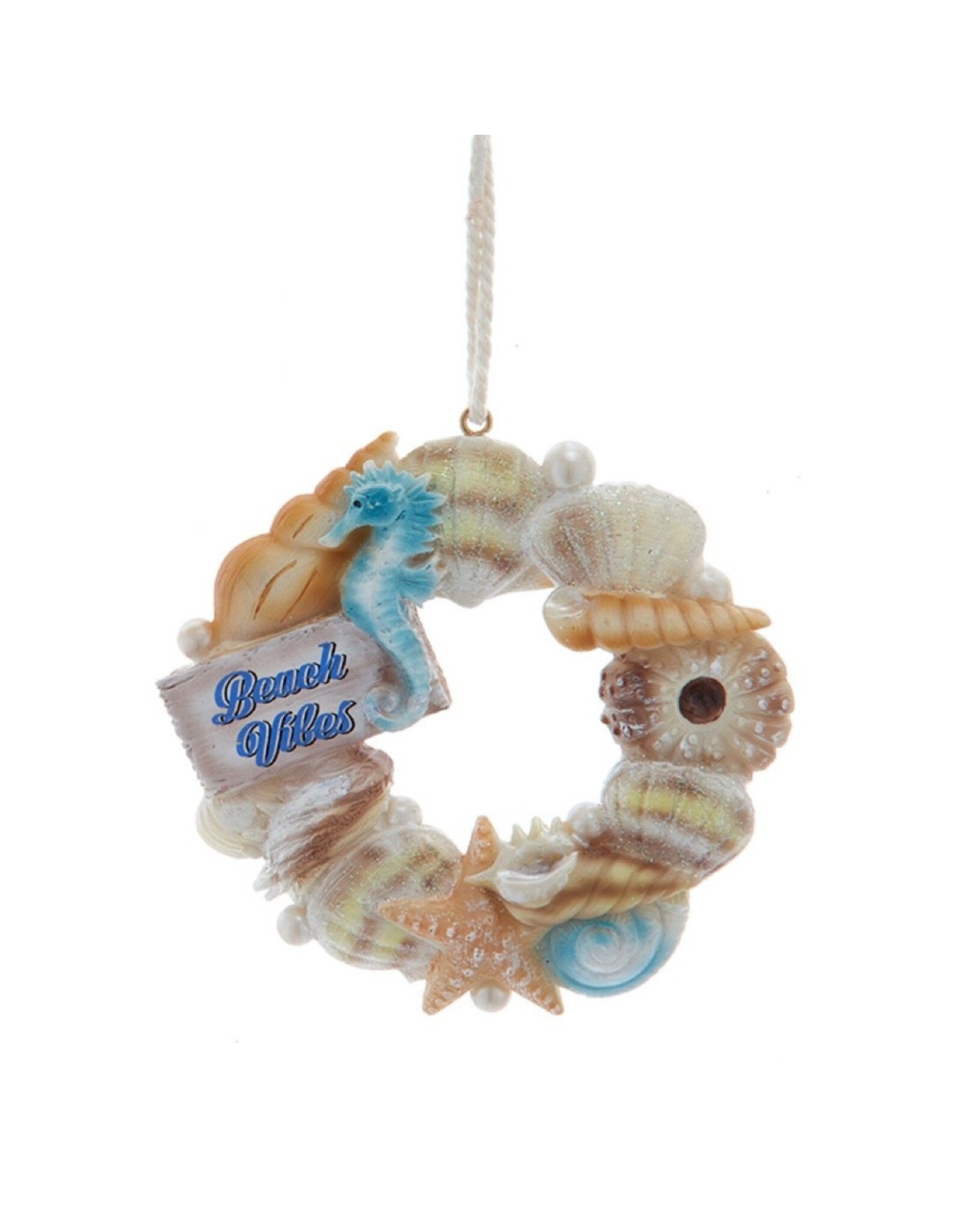 Kurt Adler Beach Seashell Wreath Ornament | Beach Vibes