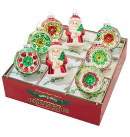 Christopher Radko Shiny Brite Holiday Splendor 8ct Figures Rounds