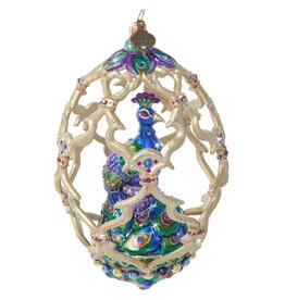 Jay Strongwater Christmas Ornaments Peacock Egg Ornament