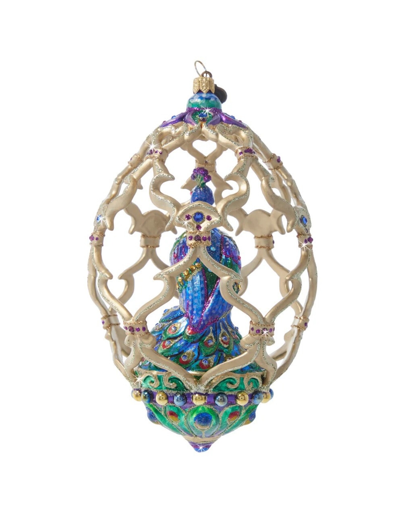 Jay Strongwater Christmas Ornaments Peacock Egg Ornament