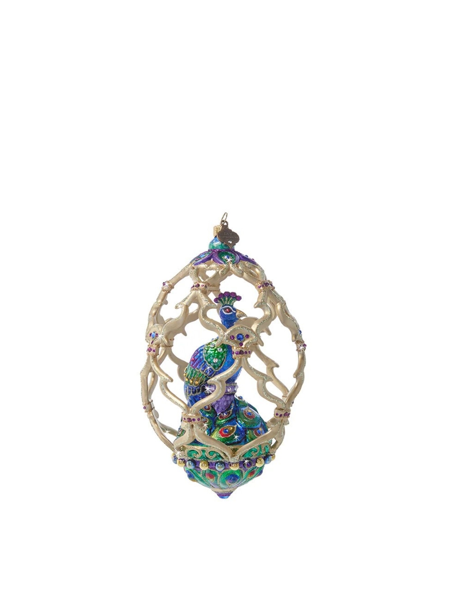 Jay Strongwater Christmas Ornaments Peacock Egg Ornament