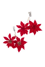Kurt Adler Poinsettia Flower Clips 5 Inch 2 Assorted