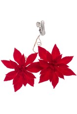 Kurt Adler Poinsettia Flower Clip 5 Inch Red