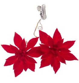 Kurt Adler Poinsettia Flower Clip 5 Inch Red