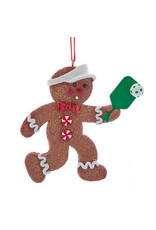 Kurt Adler Gingerbread Man Cookie Pickleball Ornament