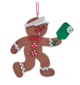 Kurt Adler Gingerbread Man Cookie Pickleball Ornament