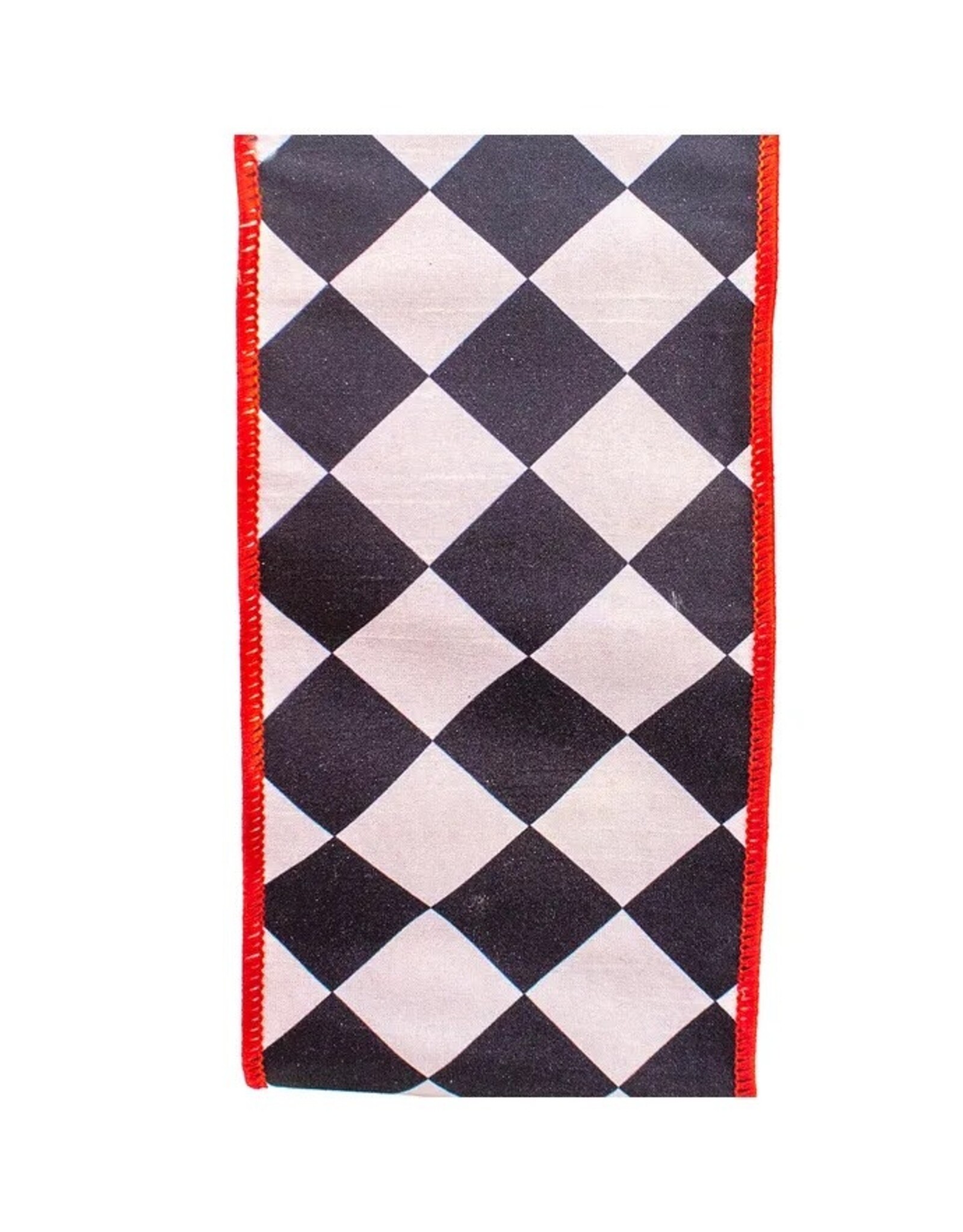 Kurt Adler Harlequin Checks Dupion Fused Back Double Wire Ribbon 4Wx5yrds