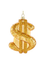 Kurt Adler Noble Gems Gold Dollar Sign Ornament 4.75 Inch