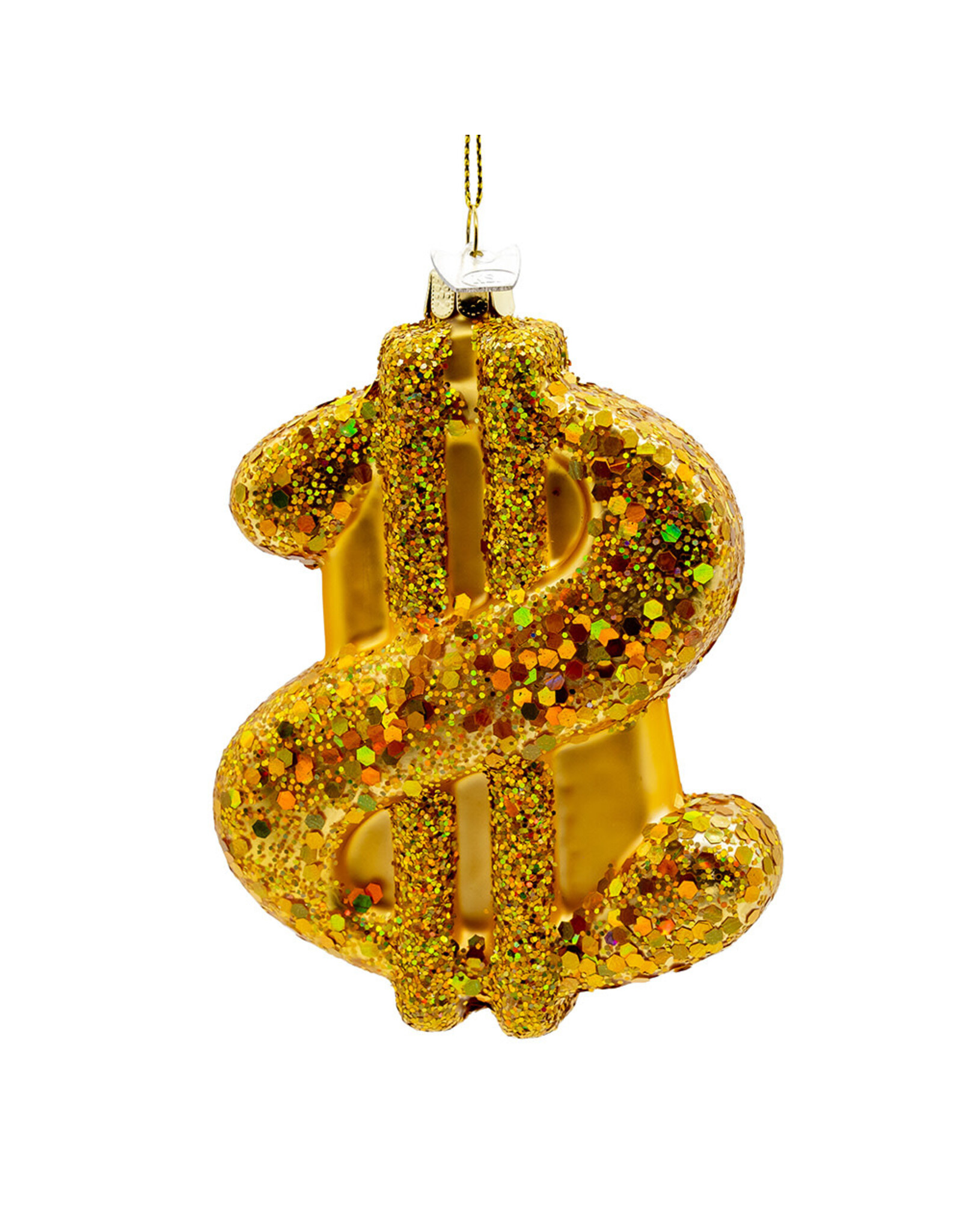 Kurt Adler Noble Gems Gold Dollar Sign Ornament 4.75 Inch