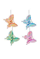 Kurt Adler Acrylic Butterfly Ornaments 4 Assorted