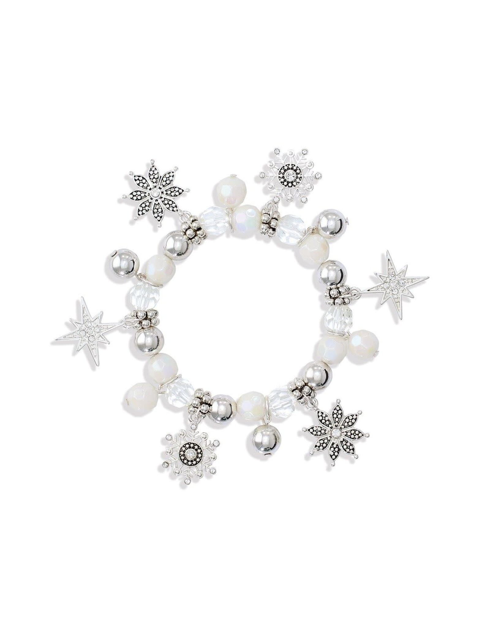 Periwinkle by Barlow Christmas Bracelets | Stretch Bracelet Snowflakes