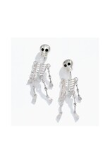 Periwinkle by Barlow Halloween Earrings | Silver Dangling Skeletons