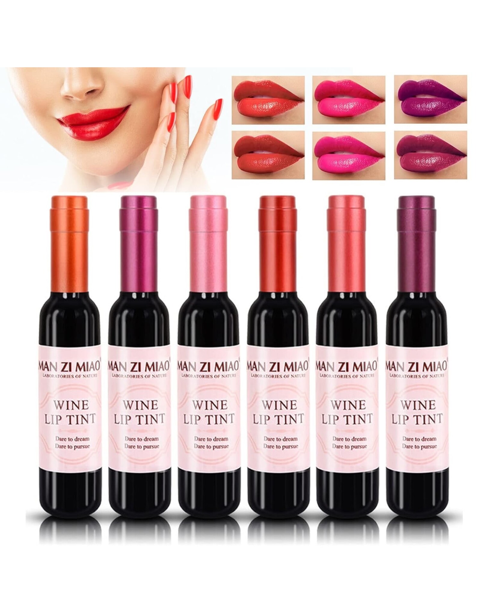 Man Zi Miao Wine Lip Tint | 24 Hour Waterproof Lip Gloss 1ct Random